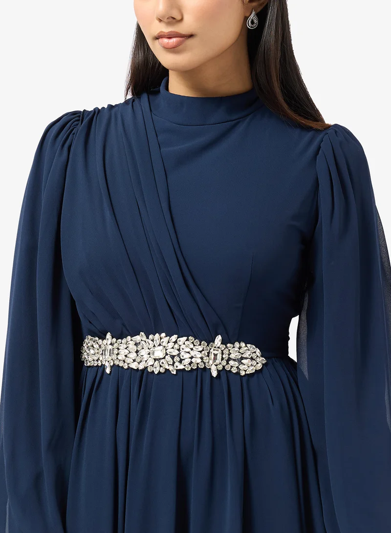 Khizana  Embellished Waist Dress With Trail for Women | Best Price UAE